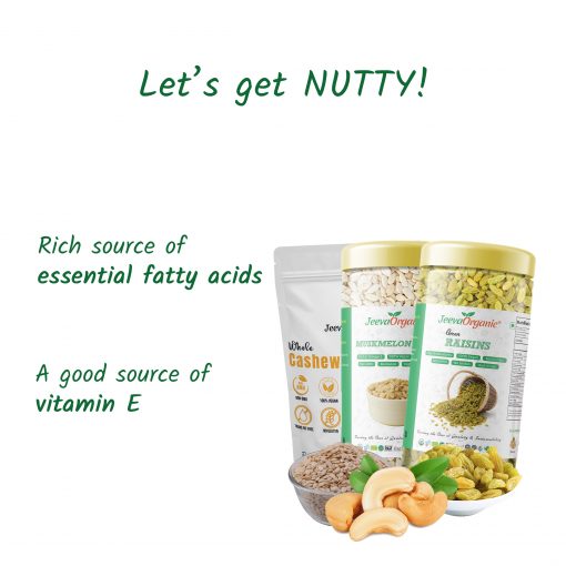 Let's get NUTTY! Cashews, Green Raisins and Muskmelon