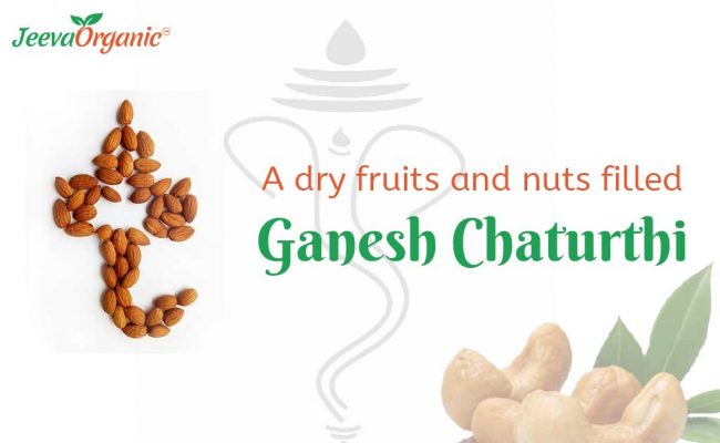 A dry fruits and nuts filled Ganesh Chaturthi