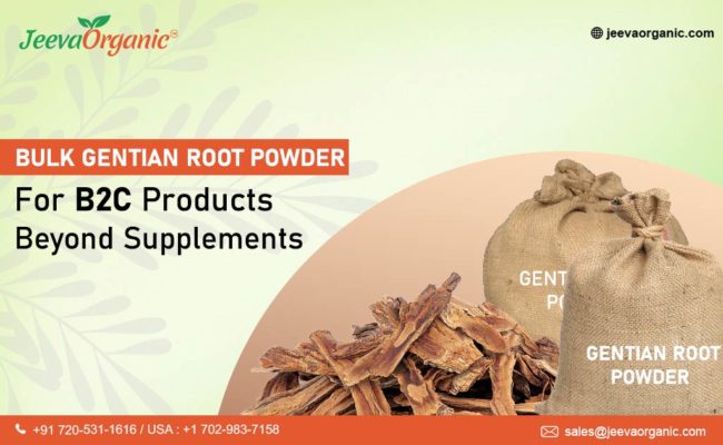 Dive into the industrial applications of gentian root powder with Jeeva Organic. Uncover its diverse uses in cosmetics, herbal teas, and natural dyes.